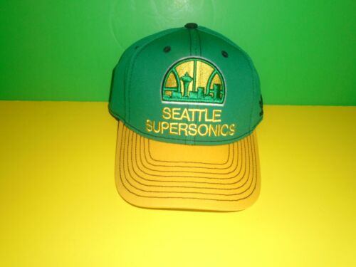 Seattle Supersonics NBA Adidas 2014 2 Tone Flex Fit Hat S/M or L/XL NEW - Picture 1 of 5