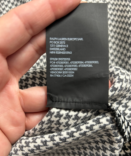 Club Monaco M Black White Houndstooth Sleeveless Turtleneck Top Office Academia - Picture 10 of 12