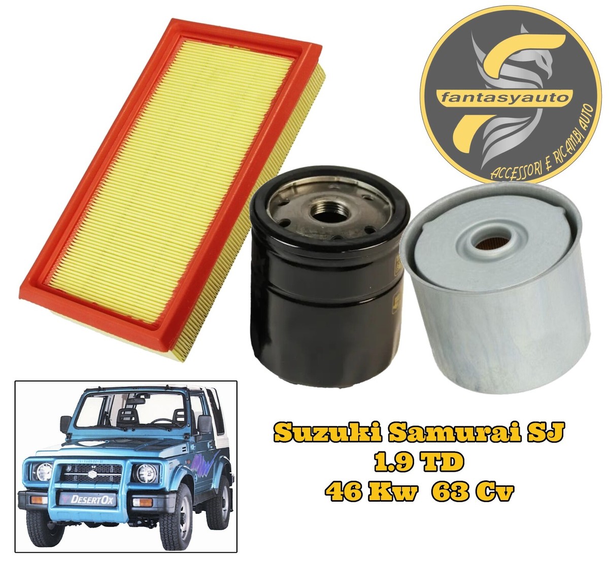 Suzuki Samurai SJ 410 413 46Kw Kit Tagliando Filtri Aria