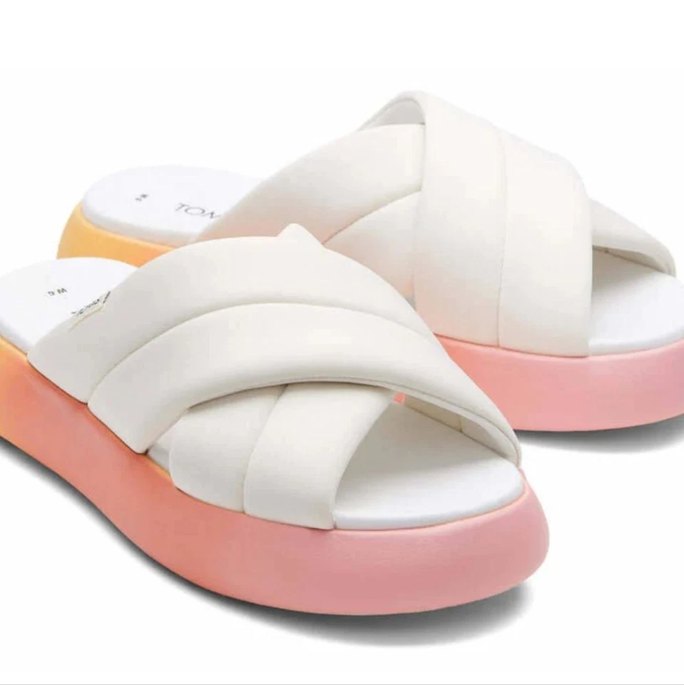 TOMS Mujer 11 Alpargata Malva Crossover Blanco Repreve Jersey Ombre Zapatos Foto 2 de 4