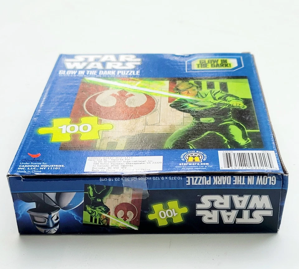 Rompecabezas Cardinal Star Wars Brilla en la Oscuridad 100 piezas 44659 10.3"x 9.1" Sable de Luz Foto 3 de 4