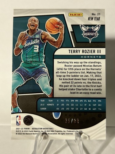2021-22 Panini Revolution Terry Rozier III Chinese New Year Emerald #/88 Hornets - Picture 2 of 2