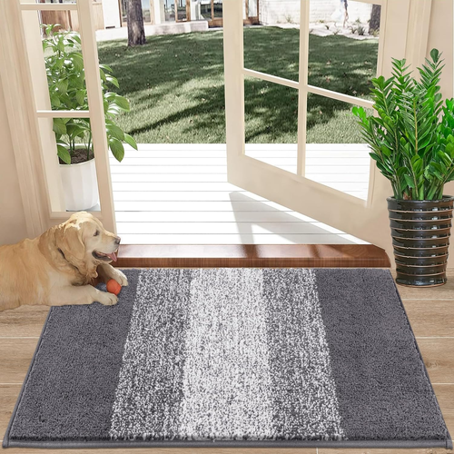 Indoor Doormat Entryway Door Rug, Non Slip Absorbent Mud Trapper Mat Inside F...