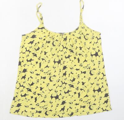 Old Navy Damen gelb geblümt 100 % Baumwolle Camisole Tank Größe S U-Ausschnitt