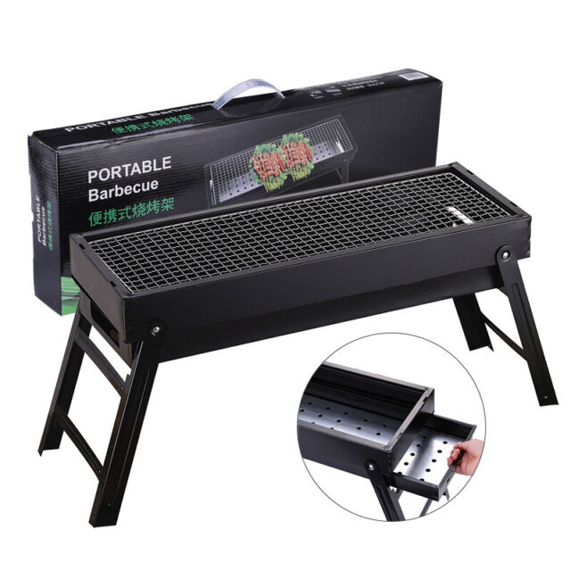 Large BBQ Barbecue Grill Folding Portable Charcoal Outdoor Camping Picnic Burner