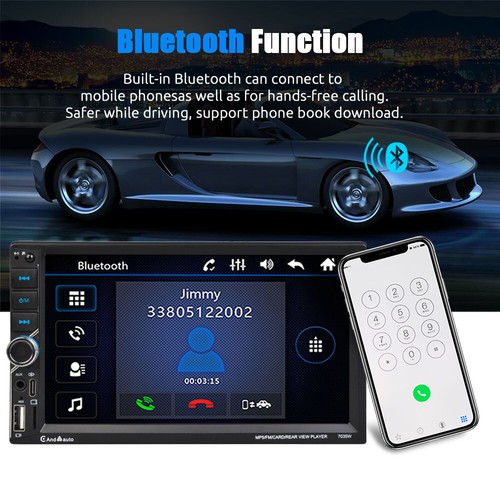7 Zoll 2 DIN Autoradio Wireless Apple Carplay Android Autoradio Bluetooth + Kamera - Bild 6 von 14