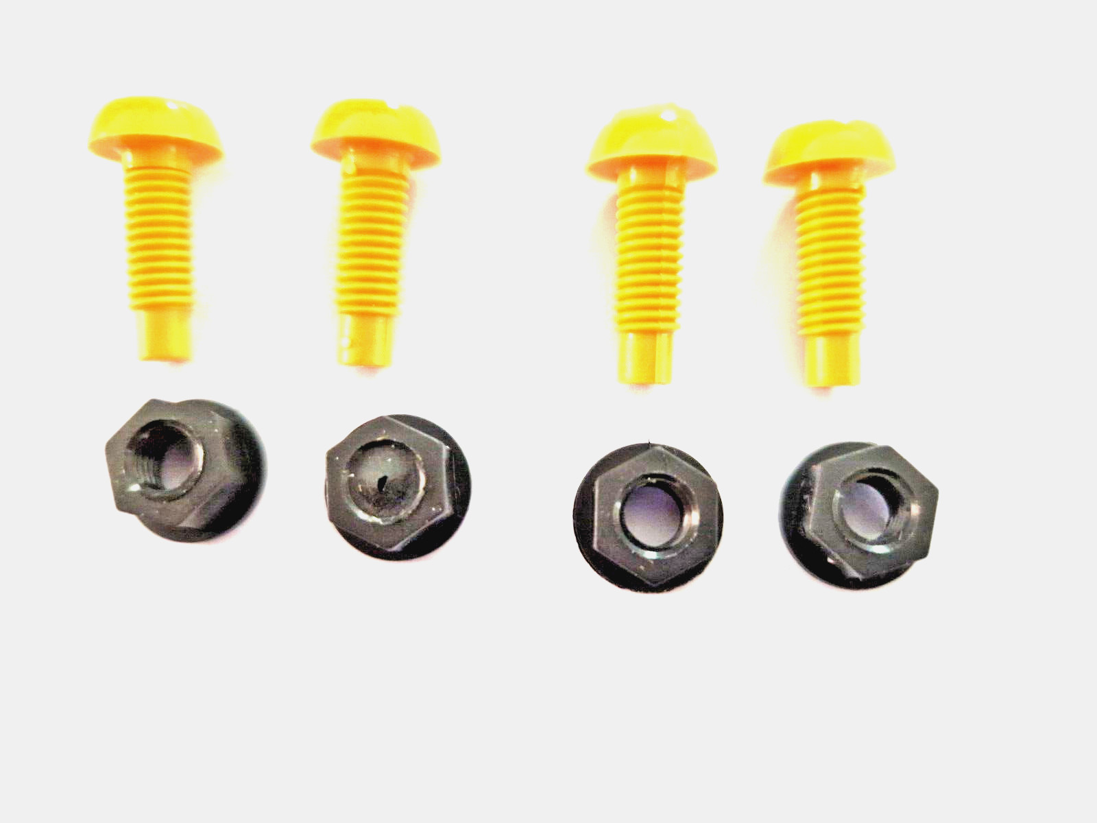4 X BIKE IT NUMBER PLATE BOLTS & NUTS IN YELLOW CAR, MOTORCYCLE