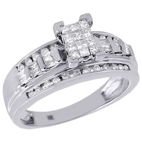 10k White Gold Ladies Princess Cut Diamond Wedding Engagement Ring Set 0.50 Ct. on sale 10k White Gold Ladies Princess Cut Diamond Wedding Engagement Ring Set 0.50 Ct. on sale