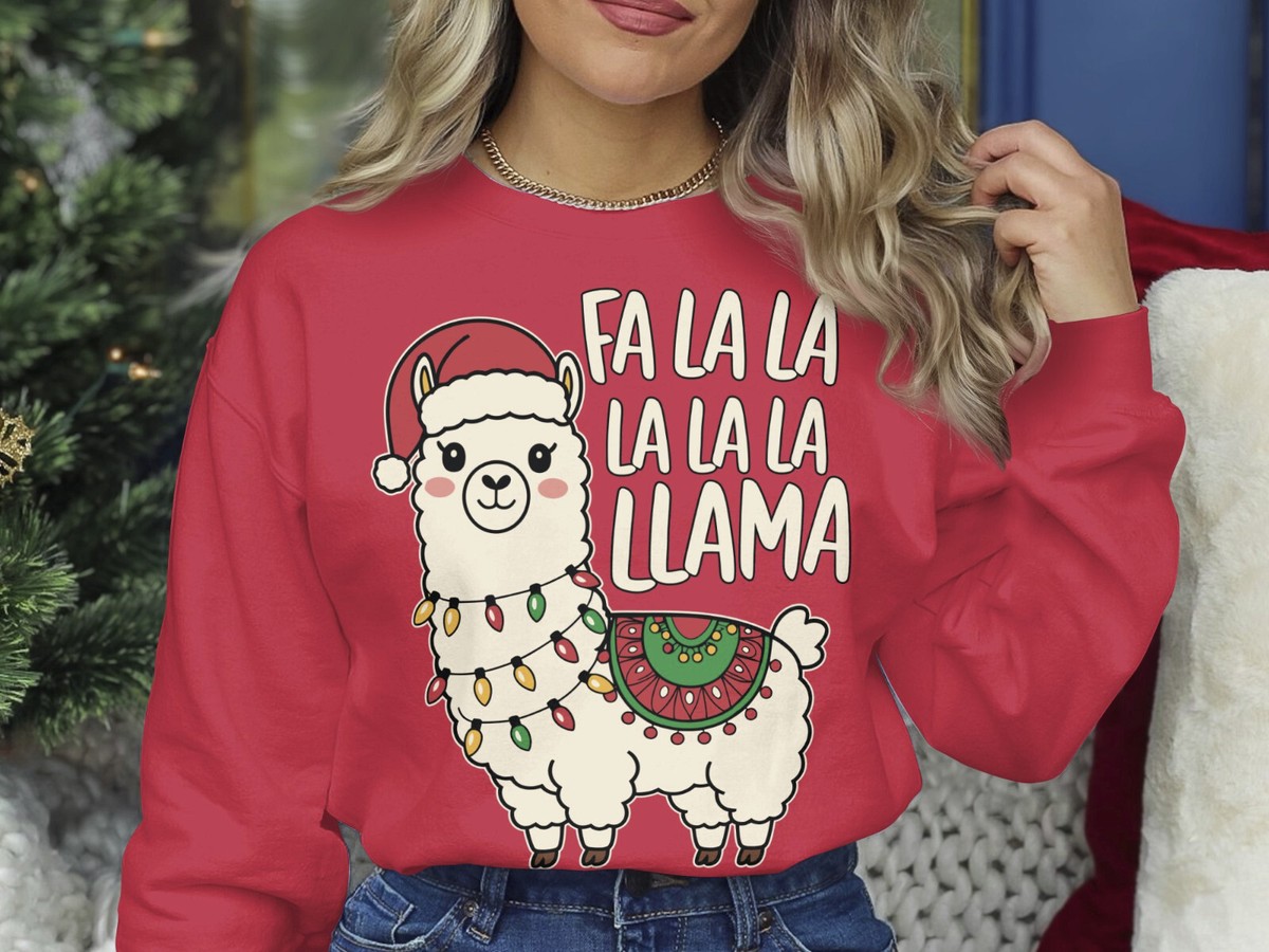 Christmas Sweatshirt Fa La La La La Llama Xmas Sweater Christmas Jumper Day