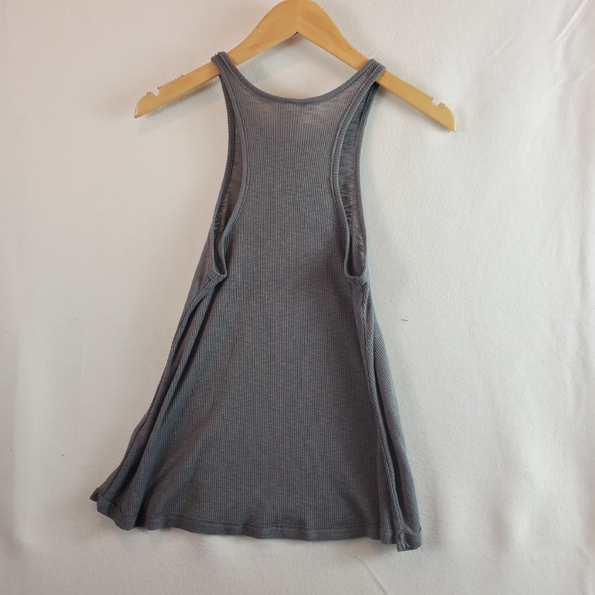 Free People Women's tank top Gray Crew Neck Ribbed Racerback