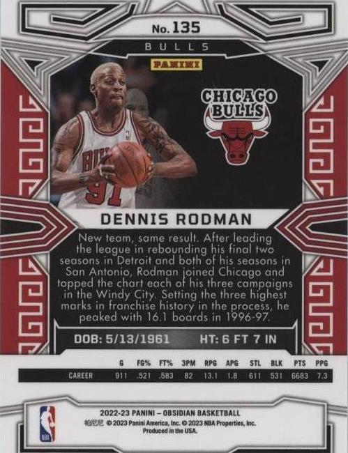2022-23 Panini Obsidian - Dennis Rodman #135 for sale | eBay