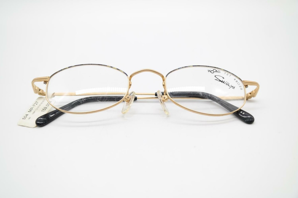 Vintage KOOKI Shi Buya 727 Gold Mehrfarbig Oval Brille