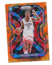 Theo Maledon signed orange prizm cracked rookie card #289