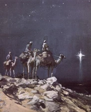 THREE WISE MEN FOLLOWING THE STAR 8 x 10" PREMIUM SATIN Print Ready to be framed