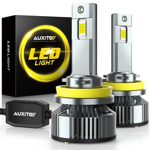 AUXITO H11 LED Phares 6500K Kit de conversion d'ampoules de faisceau bas cristal blanc 2PCS