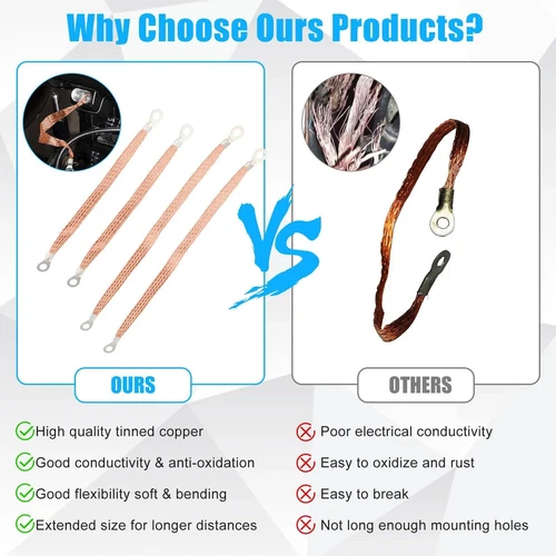 Automotive Car Truck Firewall Body Frame Copper Engine Ground Strap Cable Kit - Picture 17 of 31