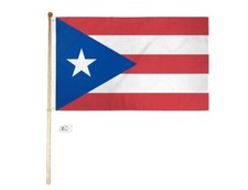 5 Foot Wooden Flag Pole Kit Wall Mount Bracket With 3x5 Puerto Rico House Flag
