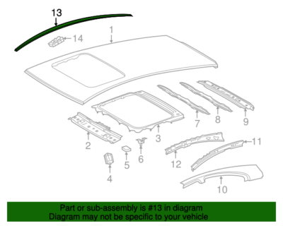 GENUINE OEM TOYOTA 12-19 PRIUS C RIGHT PASSENGER ROOF DRIP MOLDING