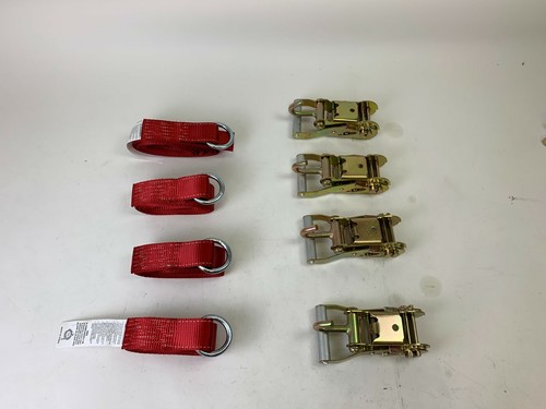 Ratchet Straps 8-Piece Red Lasso Strap Kit - 8ft Long, 2" Ratchet - Foto 4