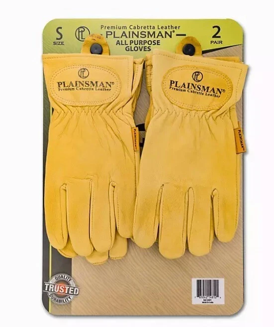 Guantes Plainsman Premium Cabretta de cuero amarillo, 2 pares Foto 4 de 4
