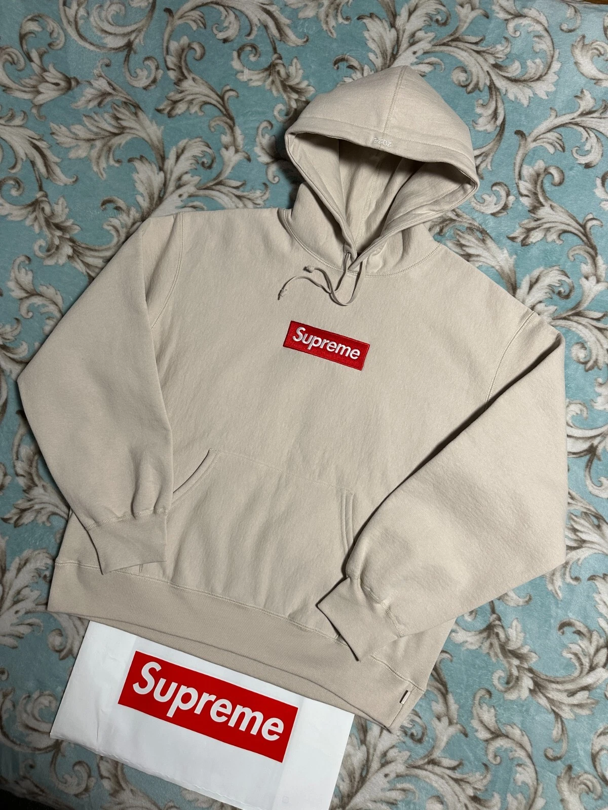 FELPA CON CAPPUCCIO SUPREME BOX LOGO (LARGE) (STONE) FW24 BAPE BURBERRY HOODIE