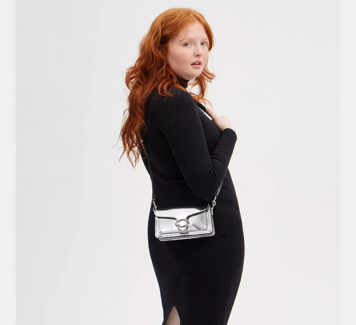 Coach Tabby Shoulder Bag 20 In Metallic Leather Silver CM539 Coach Tabby Shoulder Bag 20 In Metallic Leather Silver CM539