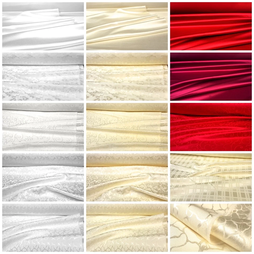 Damast Jacquard Stoff Ornamente Doppelseitig Seiden Glanz Dekoration 280cm Breit