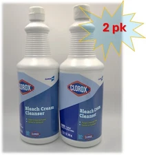 Clorox Bleach Cream Cleanser, Fresh Scent, 32 oz Bottle - 2pk
