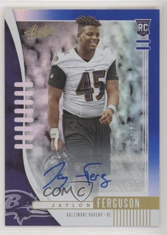 2019 Absolute Blue Spectrum Signatures 14/35 Jaylon Ferguson Rookie Auto RC 3j2