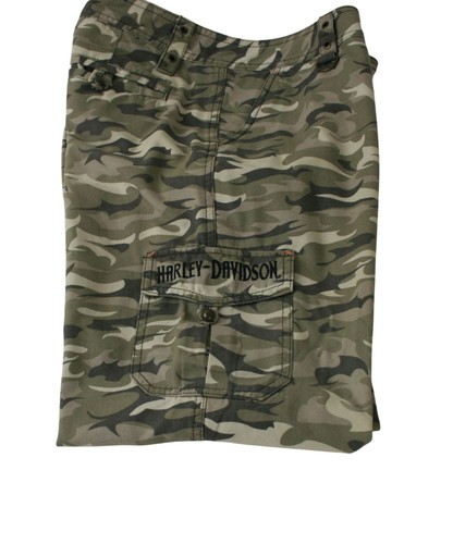 Harley-Davidson Camouflage Cargo Pants Mens Size 8 Cotton Blend Army Green Hunti - Picture 4 of 12