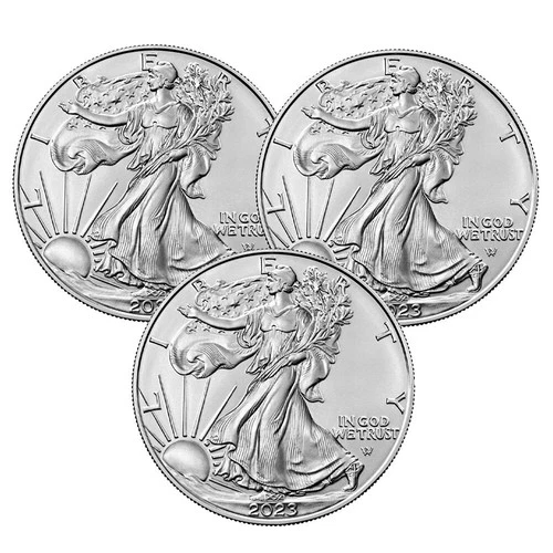 Lot of 3 - 2023 $1 American Silver Eagles 1 oz BU *Sigma Verified*