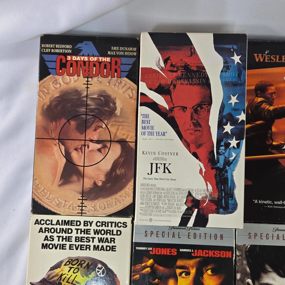 War Legal Political Action 18 VHS Lot JFK Glory Full Metal Jacket Russia House Foto 4 de 4