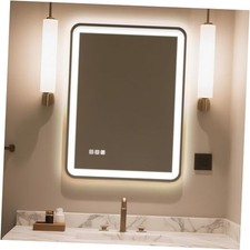 24"X32" LED Bathroom Mirror with Lights, Mirror for Rectangular R-Angle 1