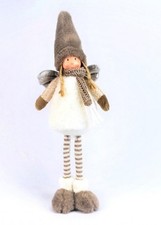 Bambola Decorativa Natalizia Natale in Stoffa in Piedi 34 cm