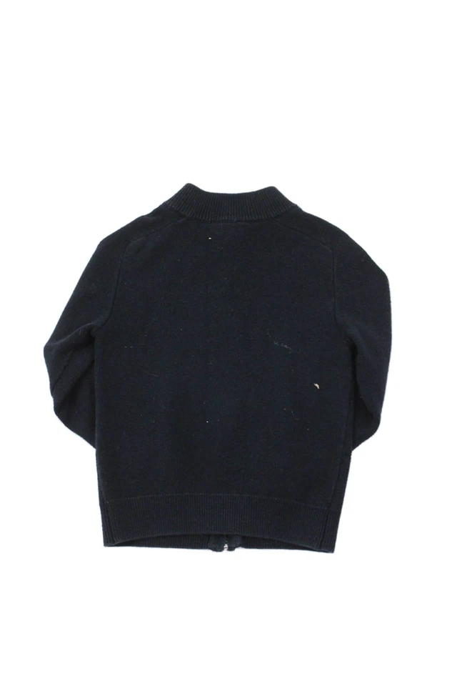 Suéter Jacadi Niños Algodón Detalle Geométrico Tejido Cremallera Completa Azul Talla 4 Foto 2 de 4