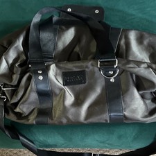 Versace Gray Black Duffle Bag Zip Inner Pockets Shoulder Strap Men's Designer