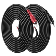 RCA to Speaker Wire, 18AWG 2 Pack 6ft RCA Male Plug Adapter to Bare Cable Ope...