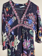 NWT AUTH FARM RIO Black Valentina Ruffled Long Sleeve Midi Dress Sz LARGE L