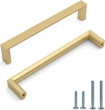 10 Pack 5 Inch(128Mm) Kitchen Cabinet Handles Gold Cabinet Pulls Kitchen Cabinet