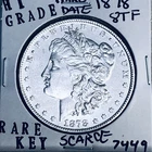 1878 8 TF MORGAN SILVER DOLLAR HI GRADE GENUINE U.S. MINT RARE KEY COIN 7449