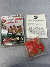 Vintage Wilton Santa's Sleigh Reindeer Cookie Cutters Kit 1990 Holiday Baking