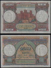 MOROCCO 100 FRANCS (P45) 1950 EF