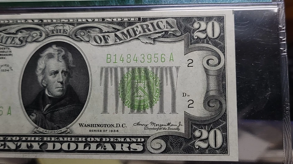 Fr.2054-B 1934 $20 New York Federal Reserve Note Light Green Seal PMG 66 EPQ - Image 3 of 4