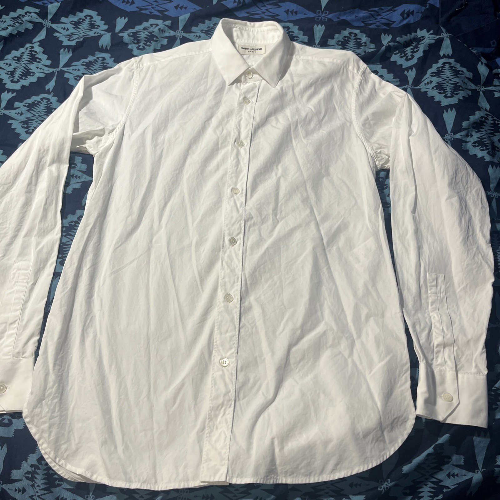 Camicia Saint Laurent Paris in cotone usata 38 15 bianca