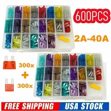 600Pcs Car Blade Fuse Assortment Assorted Kit Blade Set Auto Truck Automotive