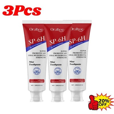3X ORALHOE SP-6H Hydroxyapatite Probiotic Whitening Toothpaste.