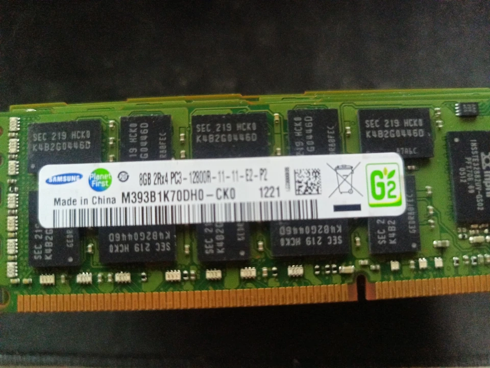 Lot of 16 Samsung M393B1K70DH0-CK0 DDR3 8GB RAM PC3-12800R ECC Reg 128GB 16x8GB - Image 2 of 2