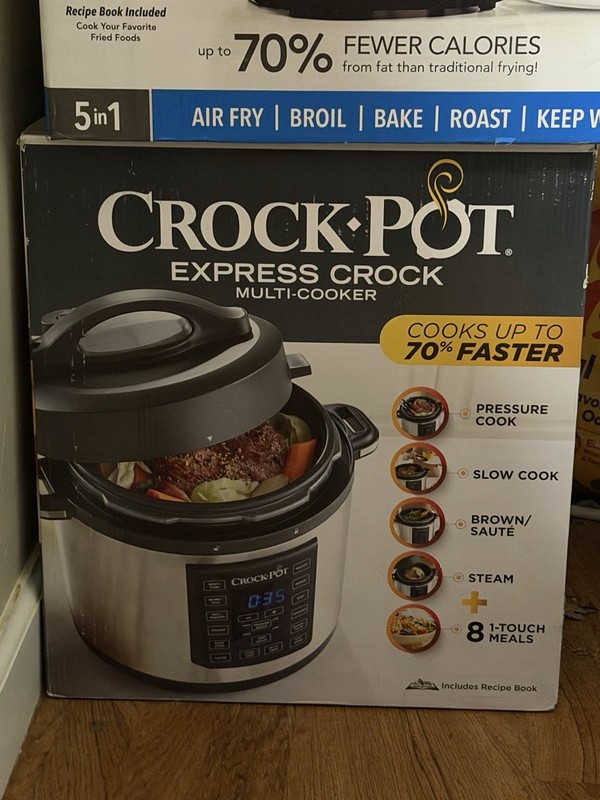 Crock-Pot Express Crock Multi-Cooker Electric Pressure Cooker, Stainless Steel,…