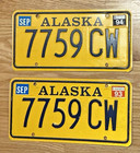 Pair ALASKA Lic Plates 7759CW — photo 1