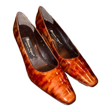 Vintage Etienne Aigner Smart Pastor Tortoise 2  Heels Women Size 8M